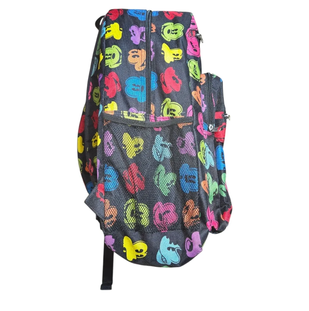 Disney Parks Walt Disney World Black & Rainbow Mickey Mouse Backpack‎ 18"X12"X9" - Picture 2 of 12